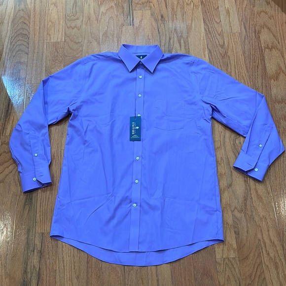 Strafford Men’s Regular Fit NWT size 16-161/2 34-35 Purple Travel  Broadcloth - Picture 1 of 15